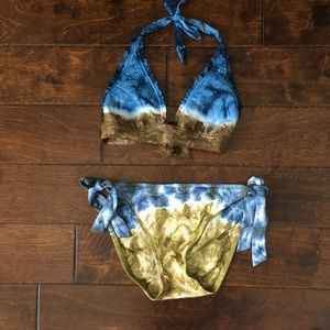 Lucky Brand bikini tie-dye earth tones medium
